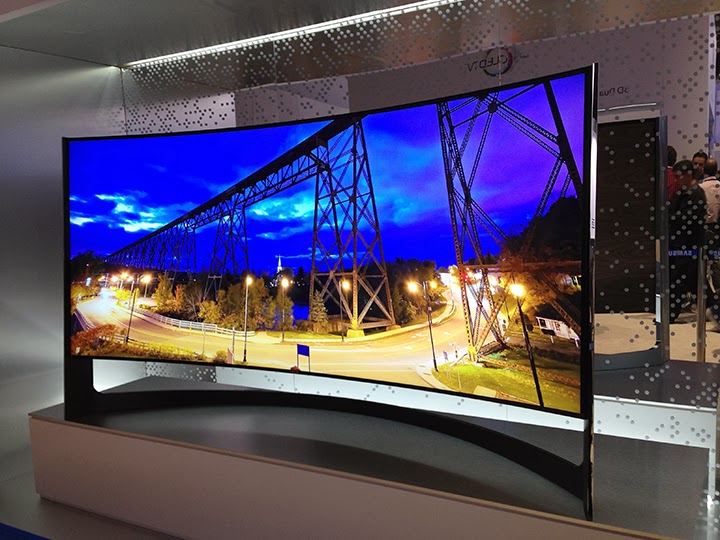 The Samsung bendable TV launched at the Consumer Electronics Show 2016. 