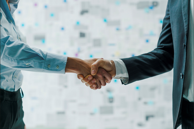 Handshake between business partners.