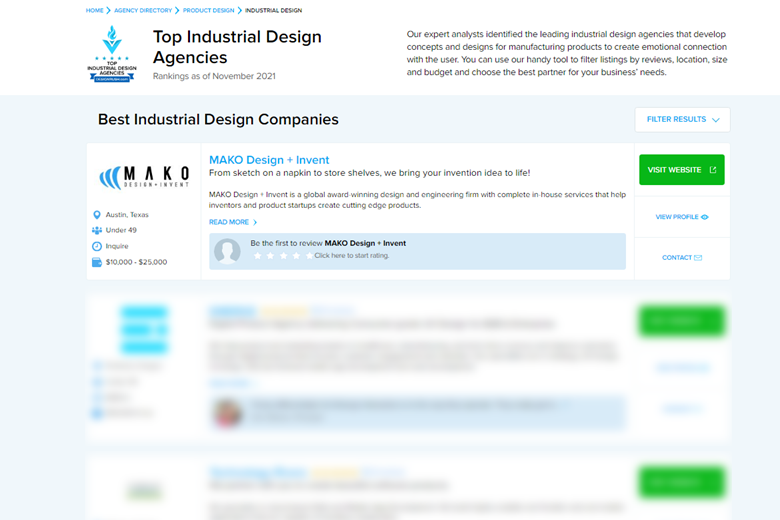 Top industrial design company: MAKO Design + Invent
